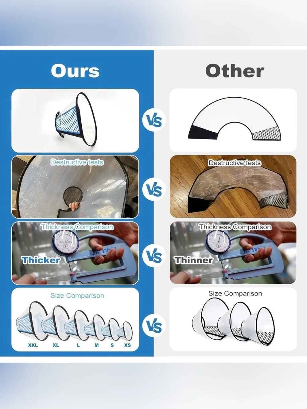 Supet Dog Cone Collar Adjustable After Surgery, Comfortable Pet Recovery Collar